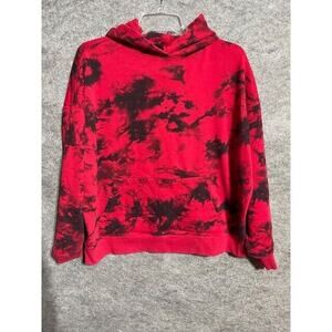 No Boundaries Hoodie Men M 38-40 Tie Dye Long Sleeve High Neck Pullover Red